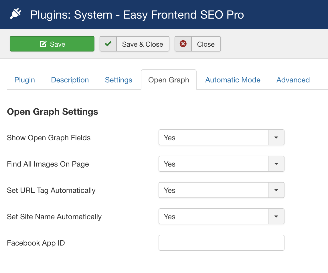 Easy Frontend SEO Pro - Open Graph Settings