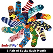 Sockfly Surprise Fun & Crazy Sock Subscription Box 1 Pair Mon