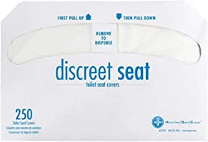 Discreet Seat DS-1000 Half-Fold Toilet Seat Covers, White (4 Pack of 250)