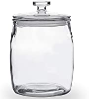 Folinstall Wide Mouth Apothecary Jar with Lid, 0.5 Gallon Glass Jar for Kitchen Storage and Laundry Room Organization,...