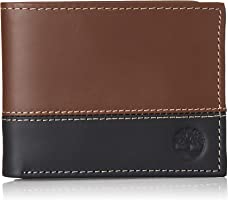 Timberland Men's Leather Passcase Wallet Trifold Wallet Hybrid