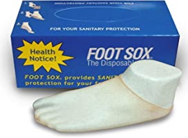 Lemrak Disposable Foot Socks, Box Of Bulk Nylon Slip On Stockings for Trying On Shoes, Beige Try Footies for Women and...