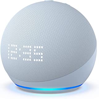 All-New Echo Dot (5th Gen, 2022 release) with clock | Smart speaker with clock and Alexa | Cloud Blue