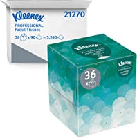 Kleenex Professional Facial Tissue Cube for Business (21270), Upright Face Tissue Box, 36 Boxes/Case, 95 Tissues/Box,...