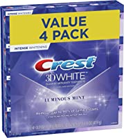 Crest 3D White Luminous Mint Teeth Whitening Toothpaste, 3.7 oz, Pack of 4