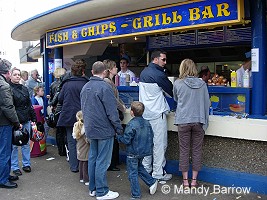 Fish and ship shop by the seaside