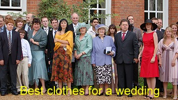 Clothes worn by guests at a wedding