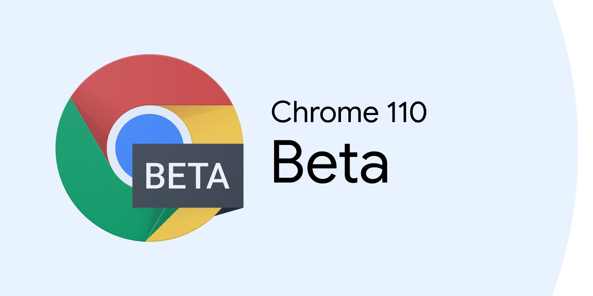 Chrome 110 beta hero logo