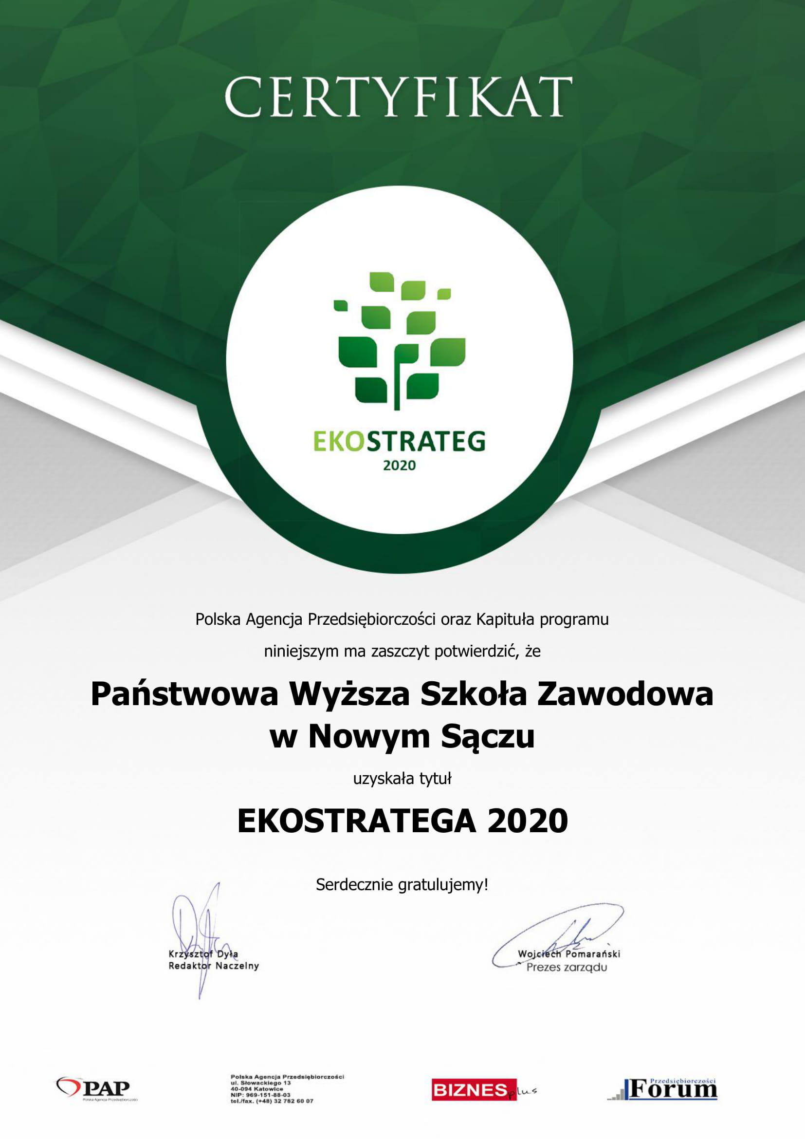 Certyfikat PWSZ Nowy Scz 1