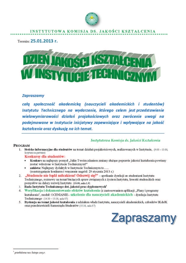 dni jakosci 25 stycznia 2