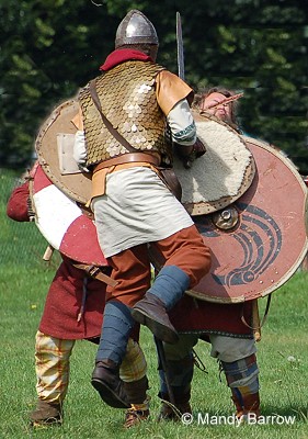 British fighter jumping on  a Saxon